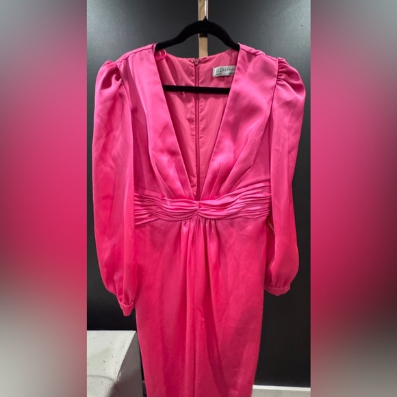 Ieena Mac Duggal satin twist pink jumpsuit - Picture 2 of 12